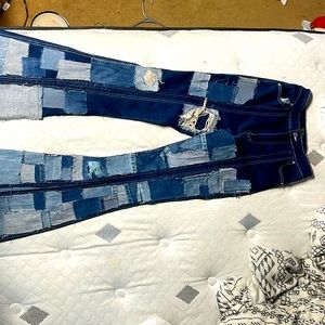 Dark blue patchy AKIRA jeans